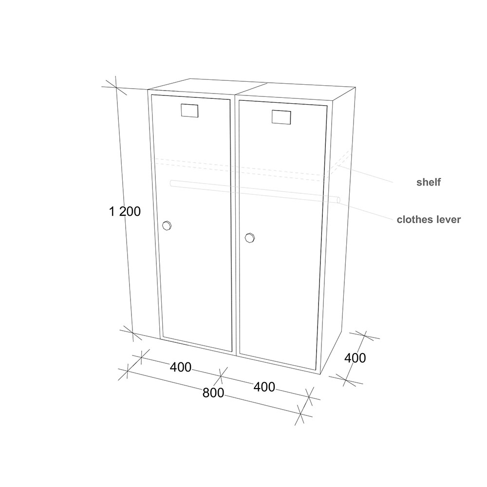 Двоен метален гардероб RFG 80/40/120 см бял-лилав